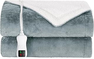 Heated Blanket Throw 50x60 Faux Fur Gray (C tier)