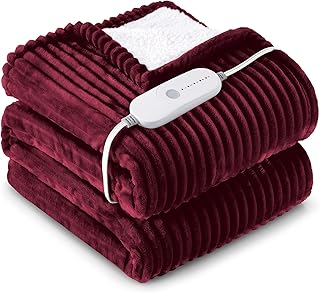HYLEORY Heated Blanket Electric Throw Red (B tier)