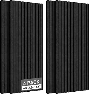 Acoustic Foam Panels 24x48x2 4-Pack Black (C tier)