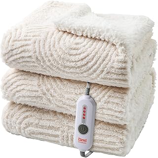 Heated Throw Blanket Electric 50x60 Jacquard Cream (C tier)