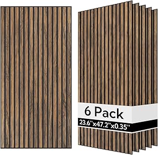 Olanglab Wood Veneer Acoustic Wall Panels 23.6x47.2 6-Pack Smoked Oak (B tier)