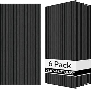 Olanglab Wood Veneer Acoustic Wall Panels 23.6x47.2 6-Pack Matte Black (B tier)