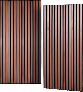 NAVREX Wood Slat Acoustic Panels 31.5x23.6 2-Pack Walnut (C tier)