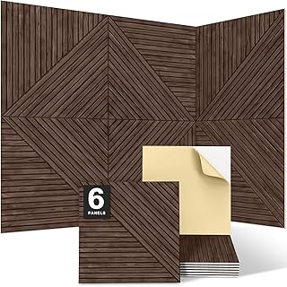 JBER Acoustical Wall Panels 23.6x23.6 6-Pack Dark Walnut (C tier)