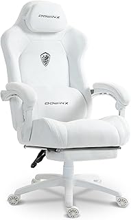 Dowinx Big and Tall Gaming Chair Suede 440lbs White (C tier)