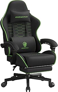 Dowinx Big and Tall Gaming Chair Fabric Black Green (C tier)