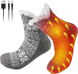 Jhua Heated Socks USB Christmas Electric Fuzzy (D tier)