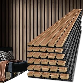 Art3d Wood Slat Acoustic Panels 6-Pack Walnut (B tier)