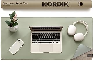 Nordik Felt and Leather Desk Mat 35x17 Sage (A tier)