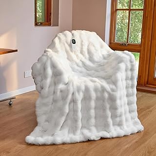 IUUI Electric Heated Blanket Throw 50x60 Faux Rabbit Fur (D tier)