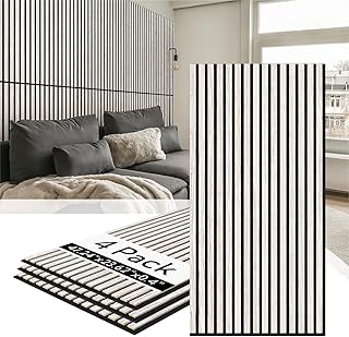 Olanglab Wood Slat Wall Panels 47.24x23.62 4-Pack White (B tier)