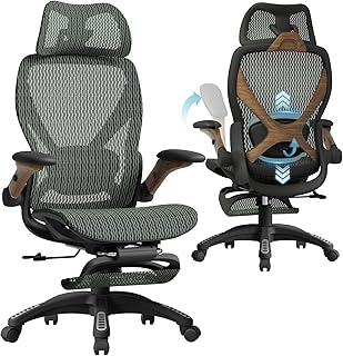 ELABEST X100 Ergonomic Mesh Office Chair Footrest 5D Flip-Up Arms (B tier)