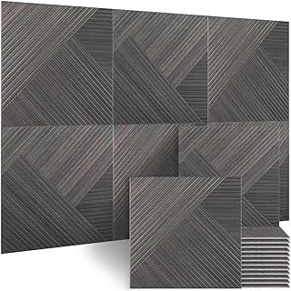BUBOS Acoustic Wall Panels 23.6x23.6 6-Pack Black Walnut (C tier)