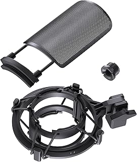 AT2020 Microphone Shock Mount with Metal Pop Filter (B tier)
