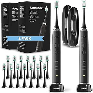 Aquasonic Black Series Ultra Whitening Electric Toothbrush, 2 Pack (C tier)