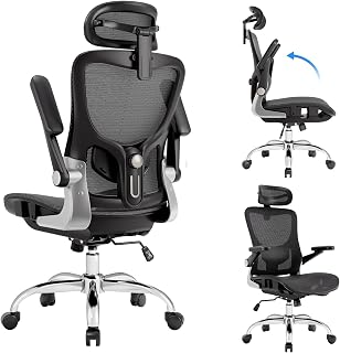 marrap Ergonomic Office Chair Mesh 3D Armrests Headrest Black (C tier)